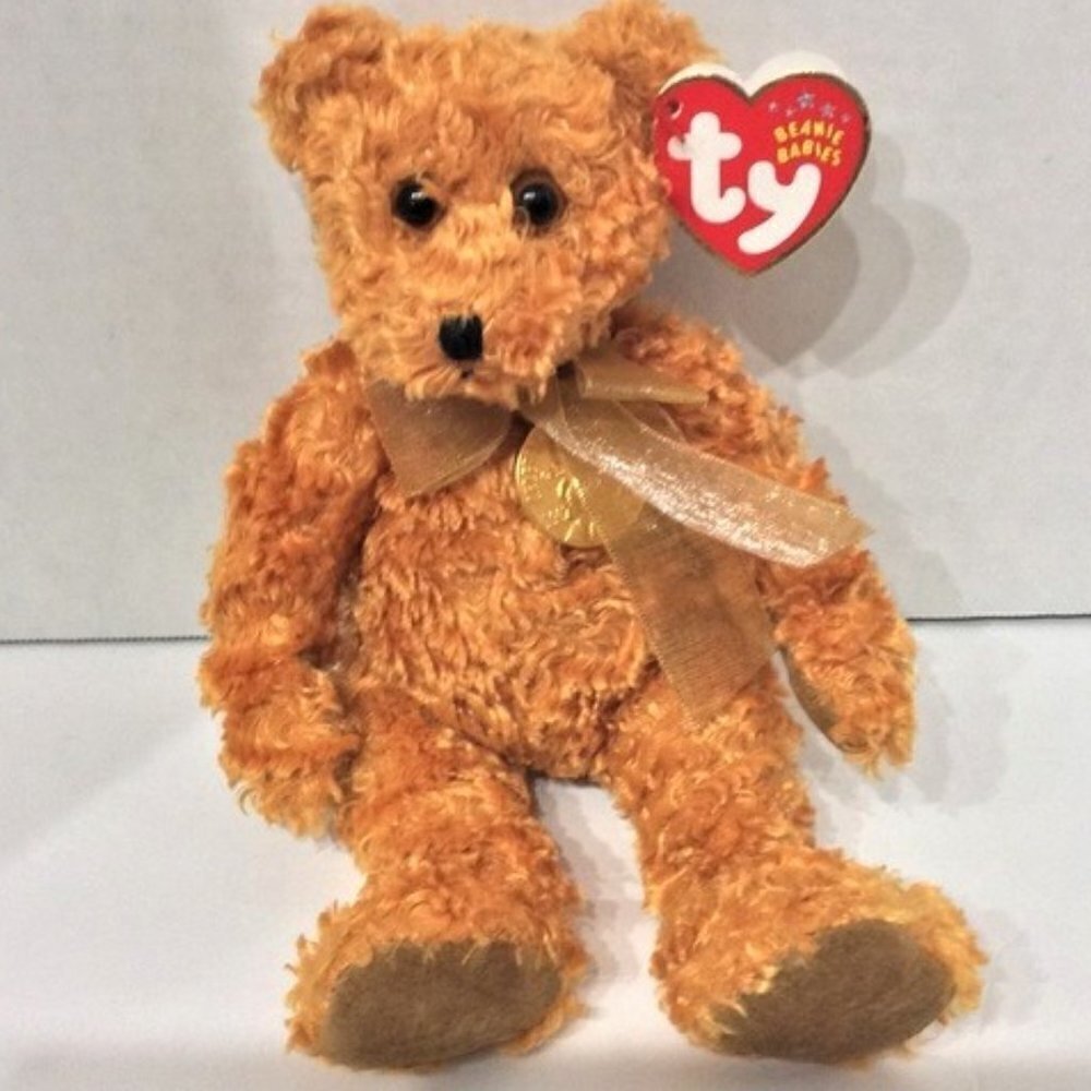 VINTAGE 2002 TEDDY 100TH ANN W/ MEDALLION TY BEANIE BABY 24 YEARS!